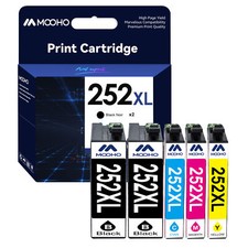 252XL Ink Cartridge for Epson 252 Ink work with WF-3620 WF-3640 WF-7110 (5 Pack) picture