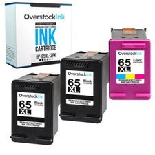 3PK 65 XL 65XL Printer Ink Cartridge fits HP AMP 120, HP DeskJet 2632, ENVY 5014 picture
