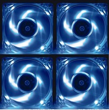4x EverCool CLB-12025-4LD2 120mm x 25mm Computer Case Blue Quad LED Cooling Fan picture