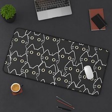 Black Cat Desk Mat | Cute Gothic Office Accessory | Workspace Decor picture