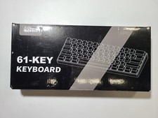RK Royal Kludge (RK61) 61-Key Keyboard Tri-mode Red Switch, White picture