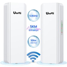 UeeVii 2pcs Wireless WiFi Bridge Gigabit 5KM 5.Point to Point CPE Ethernet Bridg picture