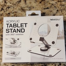 Vivitar Tablet Stand Adjustable Foldable 360 Rotating Clear/Black picture