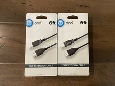 Lot of 2 - ONN 6ft USB Extension Cable picture