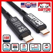 Thunderbolt 5 USB-C 5.0 Cable Charger Data 80Gbps PD 240W 16K Video Display UHD picture