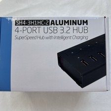 4-Port USB 3.2 Hub Aluminum Xcellon w/ Power Adapter Fast Charging New picture
