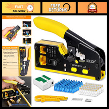 All-in-One Ethernet Crimp Tool Kit with Cable Tester, 50 Cat6 RJ45 Connectors & picture