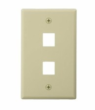 QuickPort Wallplate For Large Connectors, Single Gang, 2-Port, Ivory picture