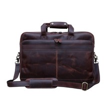 Handmade Full-Grain Leather Briefcase for Men & Women 17