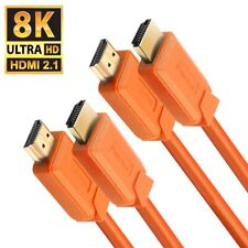 2 Pack HDMI Cable, 2.1 Version, 8K 60Hz, 48Gbps, Gold Connectors, 1.5ft , Orange picture