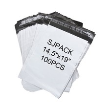 Poly Mailers 100pcs 14.5x19 2.5 Mil Self Sealing White Shipping Bags SJPACK picture