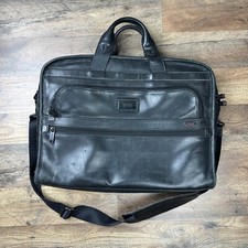 Tumi 96111DH ALPHA Slim Large Screen Portfolio Briefcase Messenger Black Leather picture