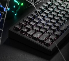 Black Spider Web Side Printed Shine Through PBT Keycaps Cherry Profile picture