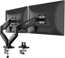 Mount-It Dual Monitor Desk Mount, Two Independent Gas Spring Arms, Fits 13-32