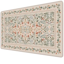 Aesthetic Flower Mouse Pad for Laptop - Large 23.6x13.7in Desk Mat, Beige picture