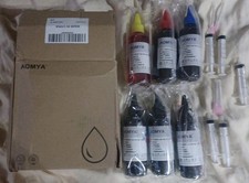 Aomya Ink Refill kit For CANNON 6 Bottles 3 BLK, 1 Y, 1 M, 1 C AND 4 SYRINGES  picture