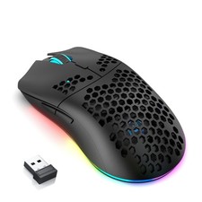 X HXSJ T66 Wireless Gaming Mouse 3600 DPI TriMode Ergonomic PC Mice Black picture