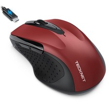 Rechargeable Jiggler Wireless Mouse, Dual-Mode Connectivity, Red picture