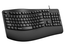 RECCAZR Ergonomic Keyboard, Wired Computer USB Keyboard with Wrist Rest picture