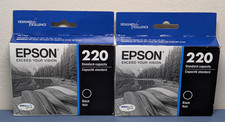 2PK Genuine Epson 220 Black Ink T220120 Standard Capacity NEW BB 02/2026 picture