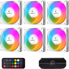 Uphere 120mm ARGB Computer Case Fan with Hub & Remote, 6-Pack picture