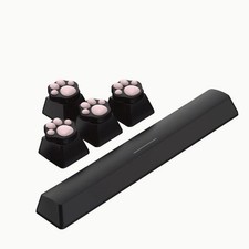 North Figural Keyboard Key Cap Pack Paw Print Black w/ Pink Paw NEW picture