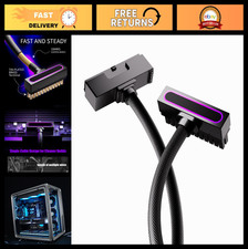 24PIN PSU Extension Cable, ARGB 5V 3Pin, 18AWG Right-Angle Design, 30CM Black picture