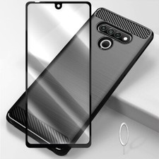 Ultra-Crystal Clear Screen Protector Carbon Fiber Case for LG Stylo 6 LM-Q730TM picture