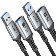 5Gbps USB 3.0 Extension Cable, [2Pack 10FT] USB Extender, USB a Male to Female picture