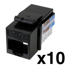 Construct Pro Cat6 (RJ-45) Keystone Jack (10-Pack, Black) picture