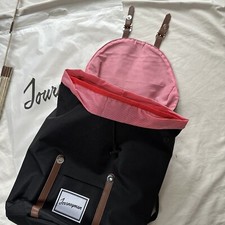 THE JOURNEYMAN BAG CO. BLACK LARGE CINCH BACKPACK / LAPTOP CASE ~ NWT picture