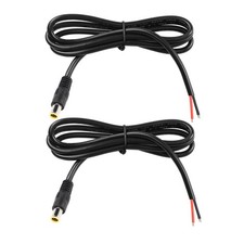GINTOOYUN 2 Pack DC7909 Power Pigtails Cable, 12V DC 8mm Male Plug to Black picture
