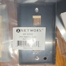 Networx 2-Port Stainless Steel Keystone Wall Plate MPN WP-S02SS   LOT OF 14 picture