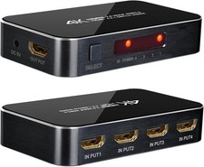 4K HDR HDMI Switch, 4 Ports 4K 60Hz HDMI 2.0 Switcher with IR Wireless Remote picture
