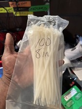 NEW WHITE 200 PCS. 8 INCH ZIP TIES NYLON 40 LBS UV WEATHER RESISTANT WIRE CABLE picture