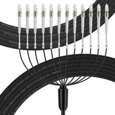 - 12 Core Outdoor Armored Fiber Optic Cable 75M/246Ft, OM3 LC to LC Outdoor Indu picture