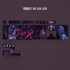 LOL League of Legends Jinx Theme Keycaps PBT CherryMX High For 60/87/98/104/108 picture