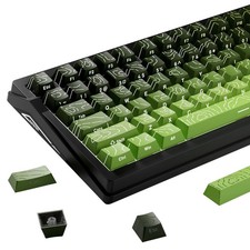 135 Keys Gradient Tea Green Topographic PBT Keycaps Side Print Shine Through picture