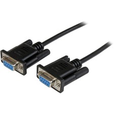 StarTech 2m DB9 RS232 Serial Null Modem Cable Black Female to Female picture