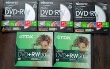 Memorex and TDK Mini DVD-RW 5 Pack 30 min - Lot of 5 picture