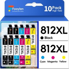 10Pack 812XL Ink Cartridge for Epson T812XL Ink WF-7840 WF-7820 WF-7310 EC-C7000 picture