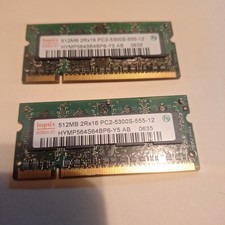 Two Untested Hynix HYMP564S64BP6-Y5 512MB DDR2 Laptop RAM Memory picture
