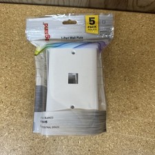 ONE Pack of FIVE {On-Q by Legrand} 1-Port Wall Plates {WP3401-WH-V5} picture
