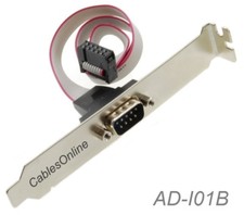 DB9 Male to 10-Pin (2x5) IDC Female Motherboard Header Serial Adapter w/Bracket picture