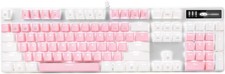 MageGee MK-Storm Mechanical Gaming Keyboard & Blue Keycap Set - Pink / White picture