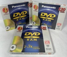 Panasonic LM-AF120LU3 DVD Ram Disc 3 Pack 120 Minute Lot of 3 New Sealed picture