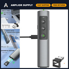 2-in-1 Metal Wireless Presentation Clicker, USB Type-C Dual Receiver Remote Cont picture
