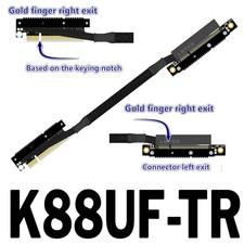ADT‑Link GPU Extension Cable Dual Reverse Side‑Bend PCIe 5.0 X8 Gen5 Cable 30CM picture