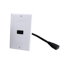 Construct Pro Decora Wall Plate with HDMI High Speed & Ethernet Pigtail (White) picture
