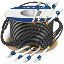 500 Feet (150 Meters) 4 Core Industrial TPU LC to LC Outdoor Armored Fiber Optic picture